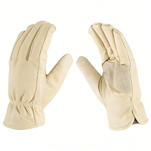 Gants de travail en cuir de vache beige Vantrex Industries, résistants à la chaleur et à l'abrasion, niveau de protection ANSI/ISEA 1, personnalisables - Product Image 1