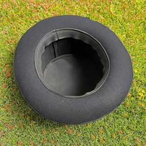 Premium quality custom Handmade Unisex Black Wool Felt Steampunk <b>Top</b> Hat Gothic Cosplay Costume - Product Image 5