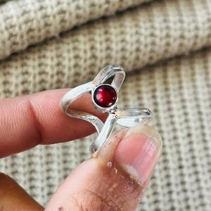 Minimalist Tribal garnet Brass <b>Ring</b> <b>Silver</b> Plated <b>Adjustable</b> Vintage Wholesale <b>Ring</b> For Women - Product Image 5