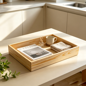 Rectangle Eco-Friendly Polished Handmade <b>Pine</b> Wood Tray for Home Decoration Distressed Wood Serving Tray - Product Image 1