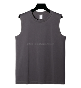 Men's <b>White</b> Sleeveless O-Neck <b>Tank</b> <b>Top</b> Breathable Knitted Solid Color Casual Eco-Friendly Quick Dry Front Custom Print OEM - Product Image 5