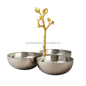 Bol décoratif en métal écologique fabriqué à la main Design fantaisie de style vintage avec pièce maîtresse en nickelage pour la décoration intérieure - Product Image 4