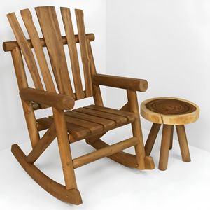 Hotel Resort Villa Teak Rocking <b>Chair</b> Solid Wood Slatted Back Commercial Hospitality Contract Furniture Project Seating Buyers - Product Image 4