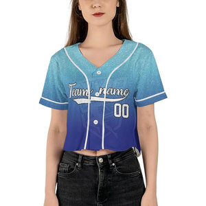 Factory Direct Baseball <b>Crop</b> <b>Top</b> Jersey For Women Team Wear OEM Service Sports Clothing Baseball <b>Crop</b> <b>Top</b> Jersey - Product Image 2