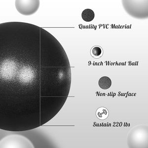 Pelota de Pilates de 9 Pulgadas para Ejercicios de Yoga, Entrenamiento de Core, Fitness, Mejora de la Estabilidad, Pelotas de Ejercicio B - Product Image 2