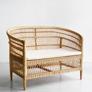 Sofá de Mimbre Negro de Diseño para Sala de Estar, Sofá Seccional de Ratán Hecho a Mano, Sofás, Sillones - Product Image 3