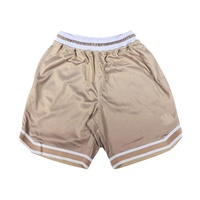 Pantalones Cortos de Malla para Hombre, Fabricación al por Mayor, 100% Algodón, Beige, Cintura Media Elástica, Secado Rápido, Transpirables, Ropa Deportiva Informal para Gimnasio y Running