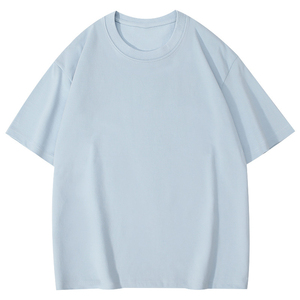 Camiseta de cuello redondo de manga corta, unisex, de algodón peinado puro de 240g, 32 hilos, con diseño de bordado de logotipo personalizado OEM. - Product Image 4