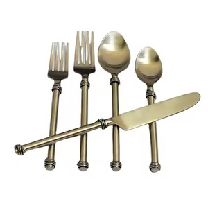 Designer Dining <b>Table</b> Metal Cutlery Set <b>Spoon</b> Fork Serving Pair Crafted for Classy Hosting Experience - Product Image 1