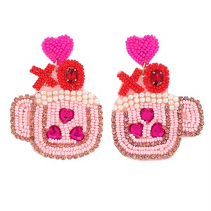 Pendientes artesanales con cuentas, estilo europeo y americano, pendientes largos exagerados con borlas, estilo bohemio, pendientes de cuentas de arroz. - Product Image 6