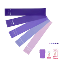 ENVAFA P7250 Juego de 5 Bandas de Resistencia de Látex de Alta Calidad, Mini Bandas Elásticas para Entrenamiento de Cadera, Equipo de Gimnasio y Fitness