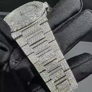 นาฬิกาโมอิสซาไนต์ลดราคาสุดฮอต ผ่านการทดสอบเพชร หรูหรา ประดับเพชรเต็มเรือน นาฬิกาโมอิสซาไนต์อัตโนมัติ สไตล์ฮิปฮอป - Product Image 2