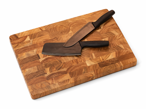 Tabla de cortar de madera de acacia premium con asa, tabla de picar de madera gruesa con bordes redondeados, apta para alimentos, multiusos para servir y cocinar - Product Image 5