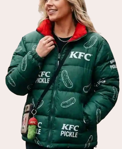 Veste matelassée isolante Premium KFC Pickle Lover |   Vêtements streetwear vert foncé, édition Hype, vente en gros, promotion fast-food, marque privée - Product Image 2