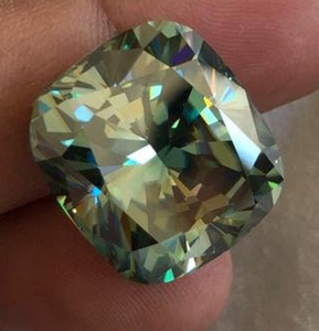 Moissanite en vrac, faite à la main, bleue, taille coussin, diamant Moissanite - Product Image 2