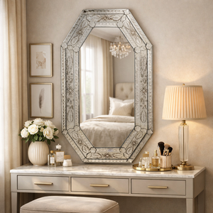 Espejo Decorativo Veneciano Vintage |   Espejo de Pared Barroco de Lujo |   Espejo Decorativo de Vidrio Antiguo |   Decoración Clásica para Pared de Sala de Estar - Product Image 2