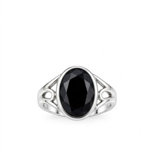 <b>Black</b> Onyx Silver <b>Ring</b>, Oval <b>Black</b> Onyx Gemstone <b>Ring</b>, Sterling Silver Statement <b>Ring</b>, Handmade Boho Jewelry, Gift for Her - Product Image 2