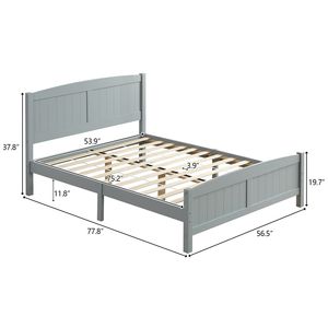 Testiera Curva in Pino Massiccio a Strato <span class=keywords><strong>Singolo</strong></span> con Strisce Verticali Grigie - Design Piedi e Testiera Coordinati - Product Image 3