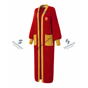 เสื้อคลุมคาร์ดิแกนยาวคุณภาพสูง NSPDK แบบเปิดด้านหน้า ทรงยาว ผ้าถักอะคริลิก - Product Image 2