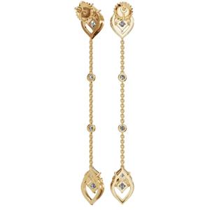 Exclusive 14KT Gold Cassiopeia <b>Blushing</b> Brilliance Earrings Princess And Round Cut Jewelry Bulk Wholesale Vendor Export - Product Image 6