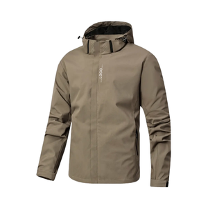 <b>Men</b> Autumn Plaid Ultra-<b>Lightweight</b> Waterproof <b>Rain</b> <b>Jacket</b> Outdoor Adventures Durable Hiking Stand Sealed Hooded Shell Casual - Product Image 1