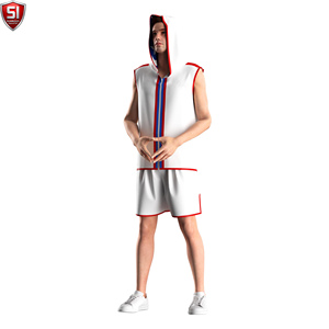 Al por mayor Bata de boxeo sin mangas con capucha para hombre, para entrenamiento de gimnasio y MMA, corte ajustado, talla XL, ropa deportiva con logotipo personalizado, de poliéster y algodón - Product Image 3