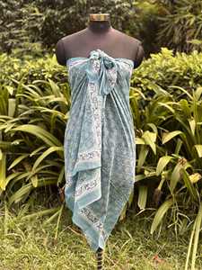 ผ้าคลุมชายหาดพิมพ์ลายบล็อกด้วยมือสำหรับผู้หญิง ผ้าฝ้าย ลายเพสลีย์หลากสี ใช้เป็นผ้าพันคอหรือชุดว่ายน้ำ ป้องกันรังสียูวี แห้งเร็ว - Product Image 3