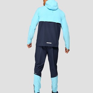 Survêtement à capuche pour homme, color-block, léger, séchage rapide, manches longues, design sportif avec poches latérales, idéal pour le printemps - Product Image 2
