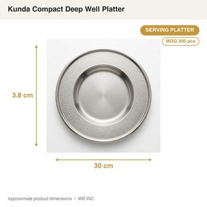 ถาดเสิร์ฟสเตนเลส SS304 งานแฮนด์เมด ขนาด 30 ซม. สำหรับครอบครัว รุ่น Kunda ทรงลึก ใช้สำหรับเสิร์ฟอาหาร ตกแต่งบ้าน โรงแรม - Product Image 3