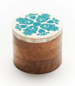 Tarro de almacenamiento de madera natural con tapa para decoración de la encimera de la cocina de estilo rústico y almacenamiento de alimentos. - Product Image 6