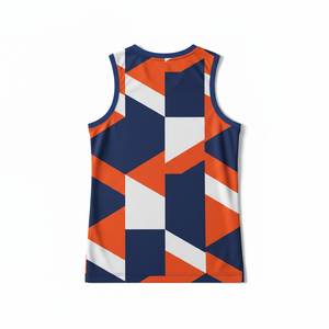 Maillot de basketball personnalisé pour homme, coupe athlétique, sans manches, en maille respirante, confortable, idéal pour l'été – Façade - Product Image 3