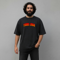Nouveaux T-shirts Homme Oversize Tendance avec Logo Imprimé DTF Personnalisé Col Rond Manches Courtes 100% Coton Grande Taille Uni Style Hip Hop