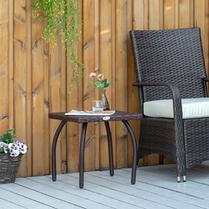"Outdoor PE <b>Wicker</b> Square Side <b>Table</b> All-Weather Small <b>Coffee</b> <b>Table</b> Garden Balcony Backyard" - Product Image 2