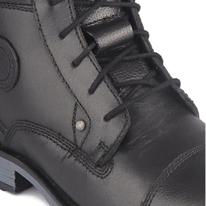 Botas de cuero genuino negro para hombre, calzado informal con cordones hasta el tobillo, zapatos resistentes para exteriores, botas elegantes para caminar en invierno y viajar - Product Image 4