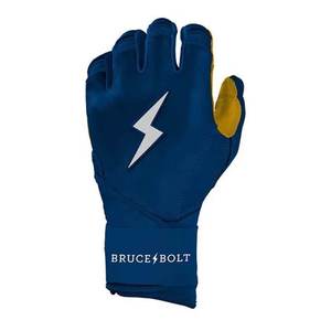 Bruce <b>Bolt</b> Blue Batting Gloves With Lightning Logo <b>Hook</b> And Loop Closure Unisex Adult Training Glove - Product Image 4
