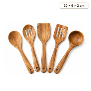 ชุดอุปกรณ์ทำครัวไม้มะม่วง 5 ชิ้น ขายส่ง |   เครื่องครัวทำมือจากอินเดีย - Product Image 1