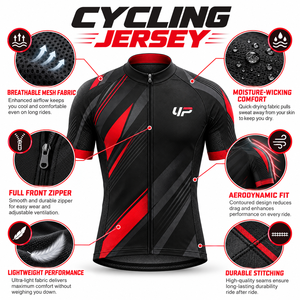 Jersey de Ciclismo Cómodo con Paneles de Malla Transpirable, Tela Flexible y Silueta Atlética para Ciclismo de Larga Distancia - Product Image 6