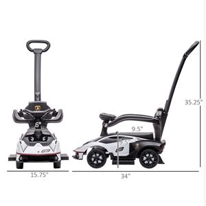 Passeggino Interattivo 2-in-1 per Bambini, Macchina Cavalcabile con Licenza Ufficiale e Volante Interattivo con Motore - Product Image 3