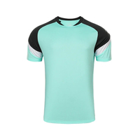 Camiseta de Manga Raglán Azul Rey para Hombre, 100% Algodón, Secado Rápido, Cuello Redondo, Corte Holgado, Color Sólido, Antibacteriana, Tejido de Punto Vintage