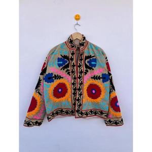 Wholesale Price High Quality Cotrise Floral Embroidered Suzani Cotton Eco-Friendly Autumn <b>Jacket</b> Boho Open Front Coat Festival - Product Image 1