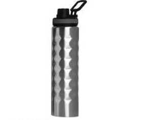 Textured Stainless Steel Water Bottle With Handle Lid BPA Free Leakproof Reusable Sports Drink <b>Flask</b> For Outdoor Gym Travel - Product Image 3