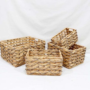 Handmade Seagrass Storage <b>Basket</b> Woven Bamboo Organizer Bin Rectangle <b>Cube</b> for Home Office Hotel - Product Image 6