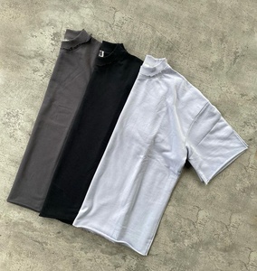 เสื้อยืดคอตตอน 100% ทรงโอเวอร์ไซส์ สำหรับผู้ชาย ลายปักแบบสั้น คุณภาพสูง พร้อมโลโก้แบบกำหนดเอง ผ่านกระบวนการฟอกสีแบบแอซิดวอช - Product Image 2