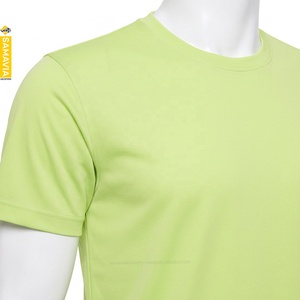 SAMAVIA Men's Lime Green Crew Neck Short Sleeve <b>Polyester</b> <b>T</b>-<b>Shirt</b> Moisture Wicking Regular Fit Summer Wear - Product Image 5