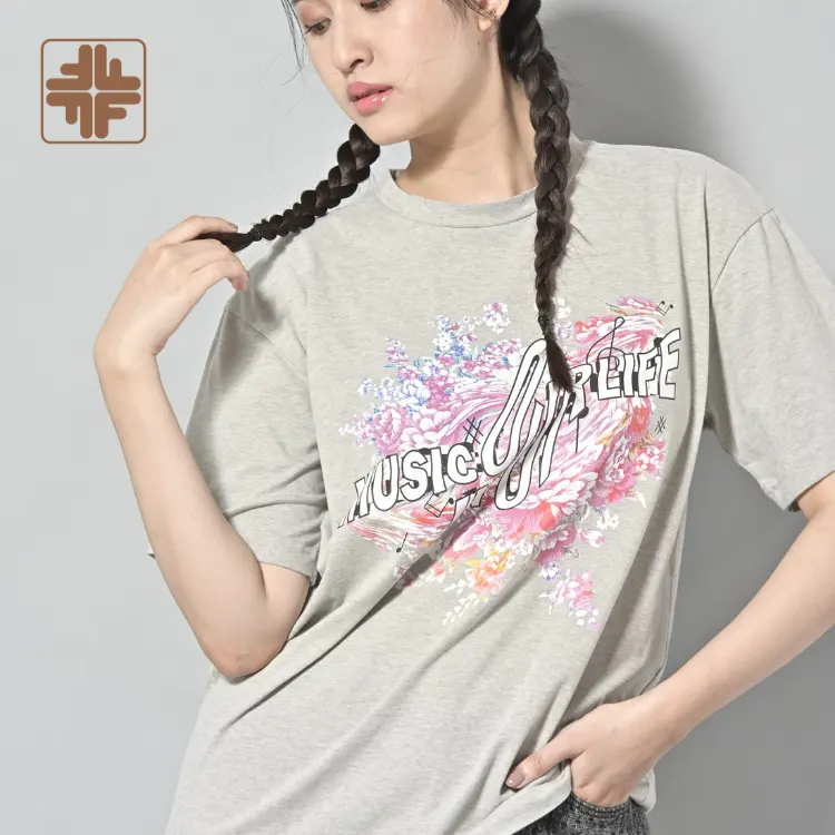 Kaus Katun Digital Printing Unisex Pastel Tanpa Minimum Pemesanan