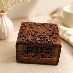 Coffre de rangement en bois vintage pas cher pour bijoux, cadeaux spéciaux, souvenirs de mariage et petits trésors - Product Image 2
