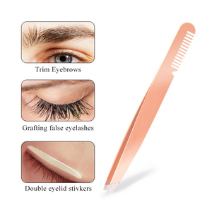 Pinzas y Peine para Cejas 2 en 1, Multifunción, de Acero Inoxidable, para Depilación y Recorte de Pestañas, al Mejor Precio - Product Image 4