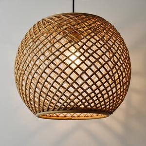 Lampe suspendue en rotin, design rond, nouveau modèle, fabrication artisanale, installation facile au plafond, idéale pour les mariages et les fêtes - Product Image 5
