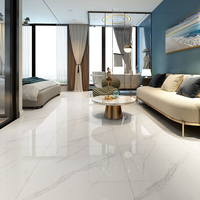 Carreaux de céramique en porcelaine métallique polie et émaillée grand format 750x1500mm, effet marbre blanc brillant, épaisseur 9mm, pour salle de bain