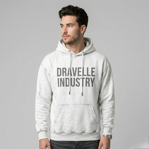 Sudadera con Capucha para Hombre, Lavado Ácido, Invierno, Color Sólido, 100% Poliéster, Impresión Digital Personalizada, Ecológica - Product Image 1
